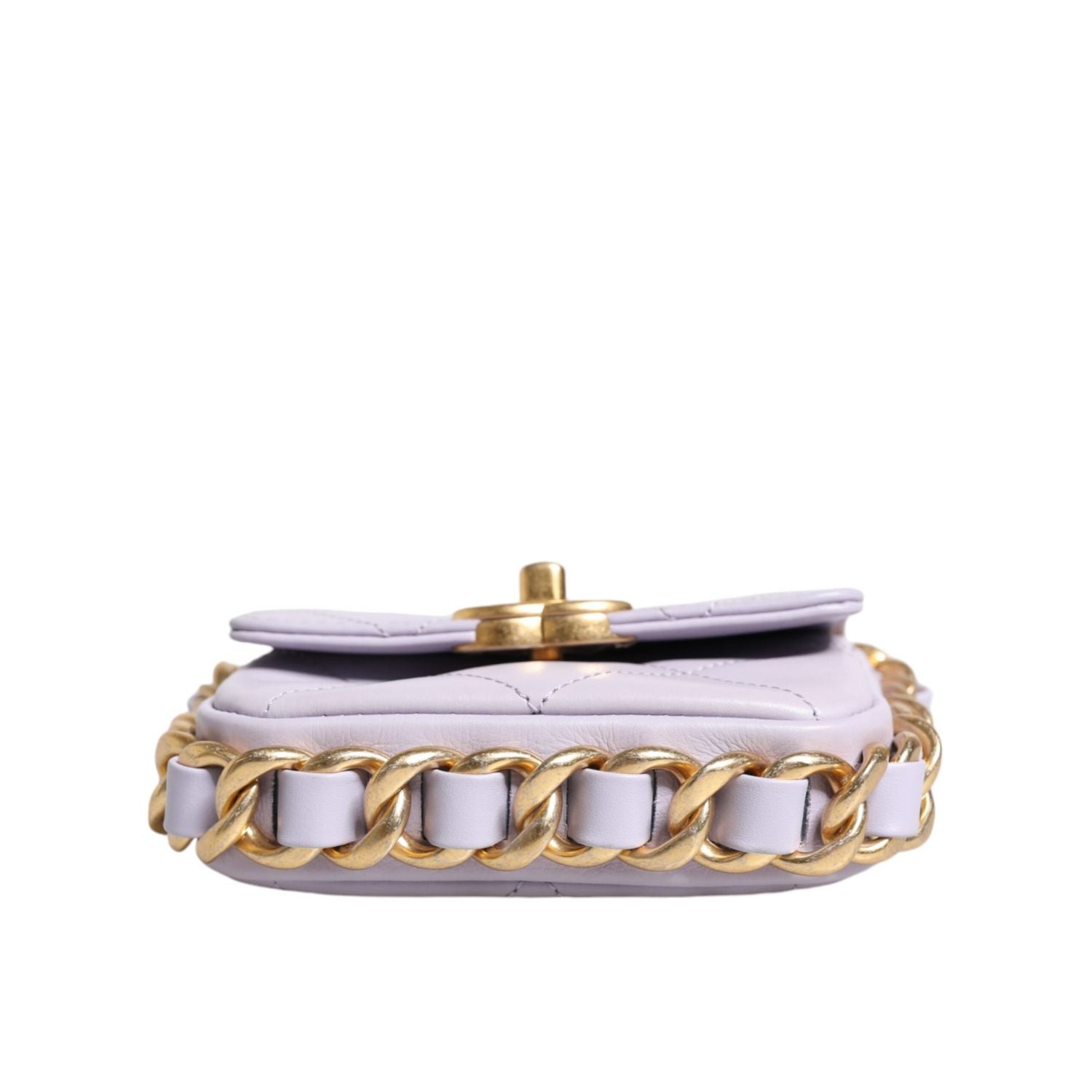 Chanel Blue Quilted Calfskin Framing Chain Flap Mini crossbody Bag