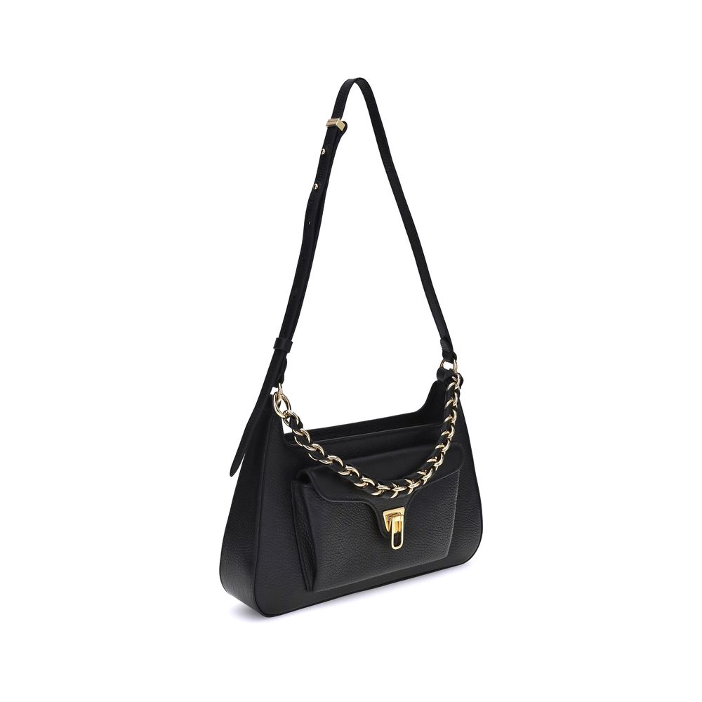 Coccinelle Black Calf Leather Bos Taurus Shoulder Bag Coccinelle
