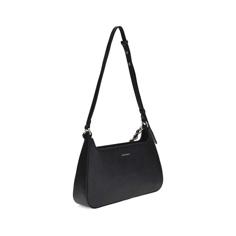 Coccinelle Black Calf Leather Bos Taurus Shoulder Bag Coccinelle