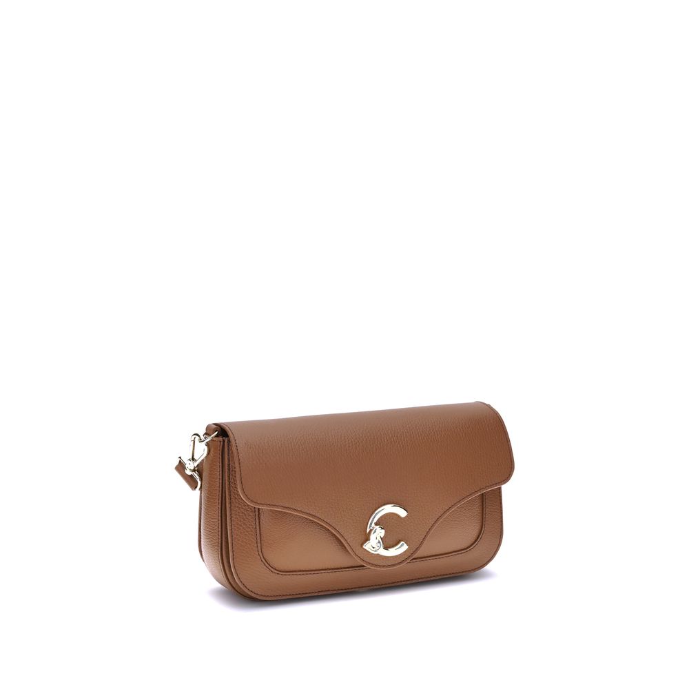 Coccinelle Brown Calf Leather Bos Taurus Shoulder Bag Coccinelle