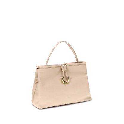 Coccinelle Cream Calf Leather Bos Taurus Handbag Coccinelle