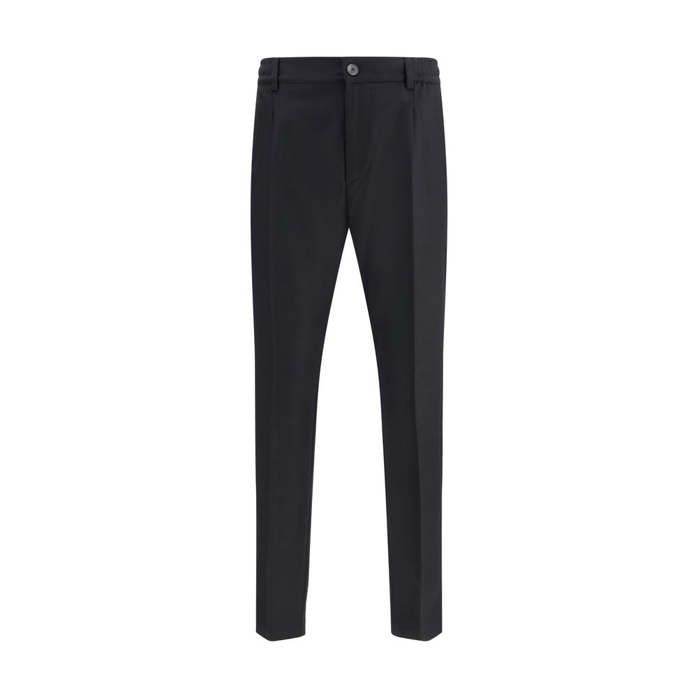Cruna Black Fleece Wool Dress Pants