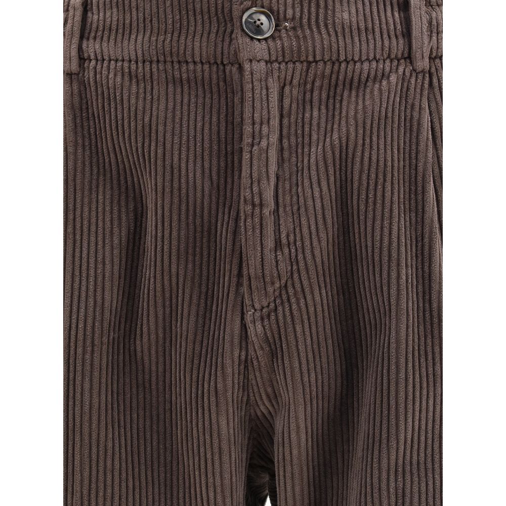 Cruna Brown Cotton Casual Pants Cruna