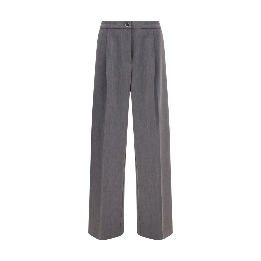Cruna Gray Polyester Casual Pants Cruna