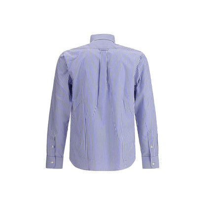 Deperlu Blue Cotton Pattern Shirt Deperlu