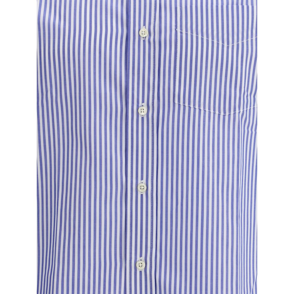 Deperlu Blue Cotton Pattern Shirt Deperlu