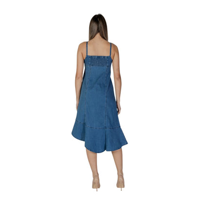 Desigual Blue Cotton Long Dress Desigual
