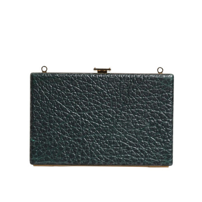 Dolce & Gabbana Black Leather Clutch Evening Crossbody Bag