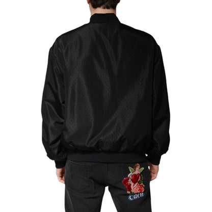 Dolce & Gabbana Black Long Sleeves Full Zip Bomber Jacket