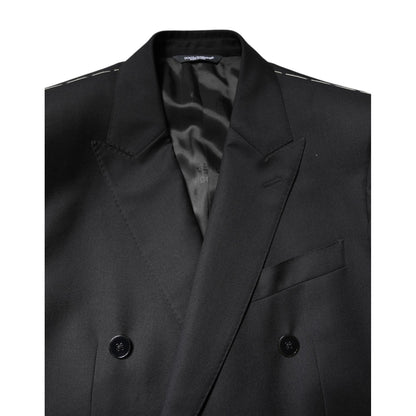 Dolce & Gabbana Black MARTINI Double Breasted Coat Blazer