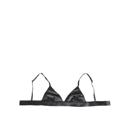 Dolce & Gabbana Black Silk Satin Triangle Soft Cup Underwear