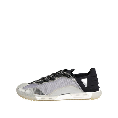 Dolce & Gabbana Black Silver NS1 Men Low Top Sneakers Shoes
