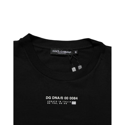 Dolce & Gabbana Black Statement Cotton Men Crew Neck T-shirt