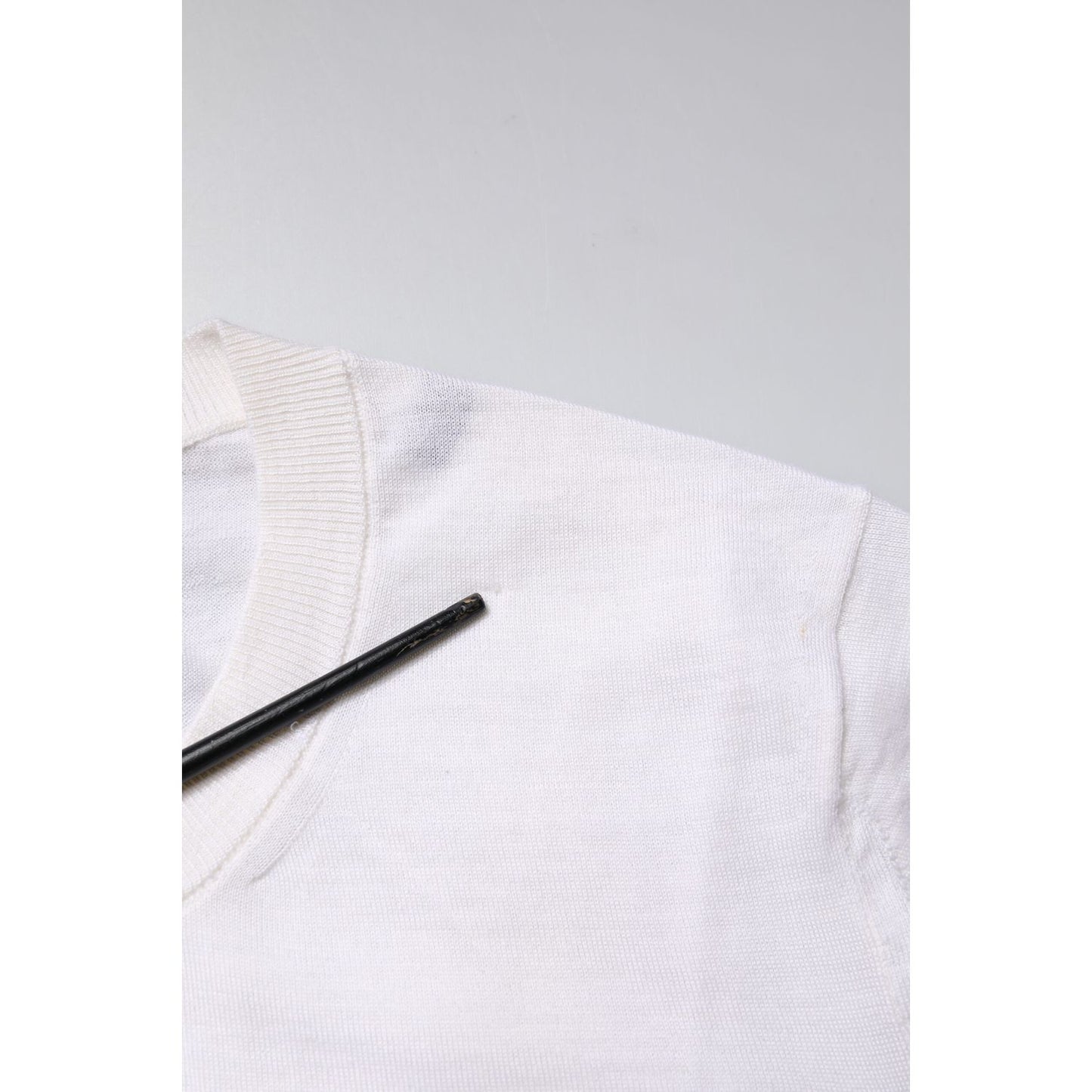 Dolce & Gabbana Cream Cashmere Knit Cropped Cardigan Sweater