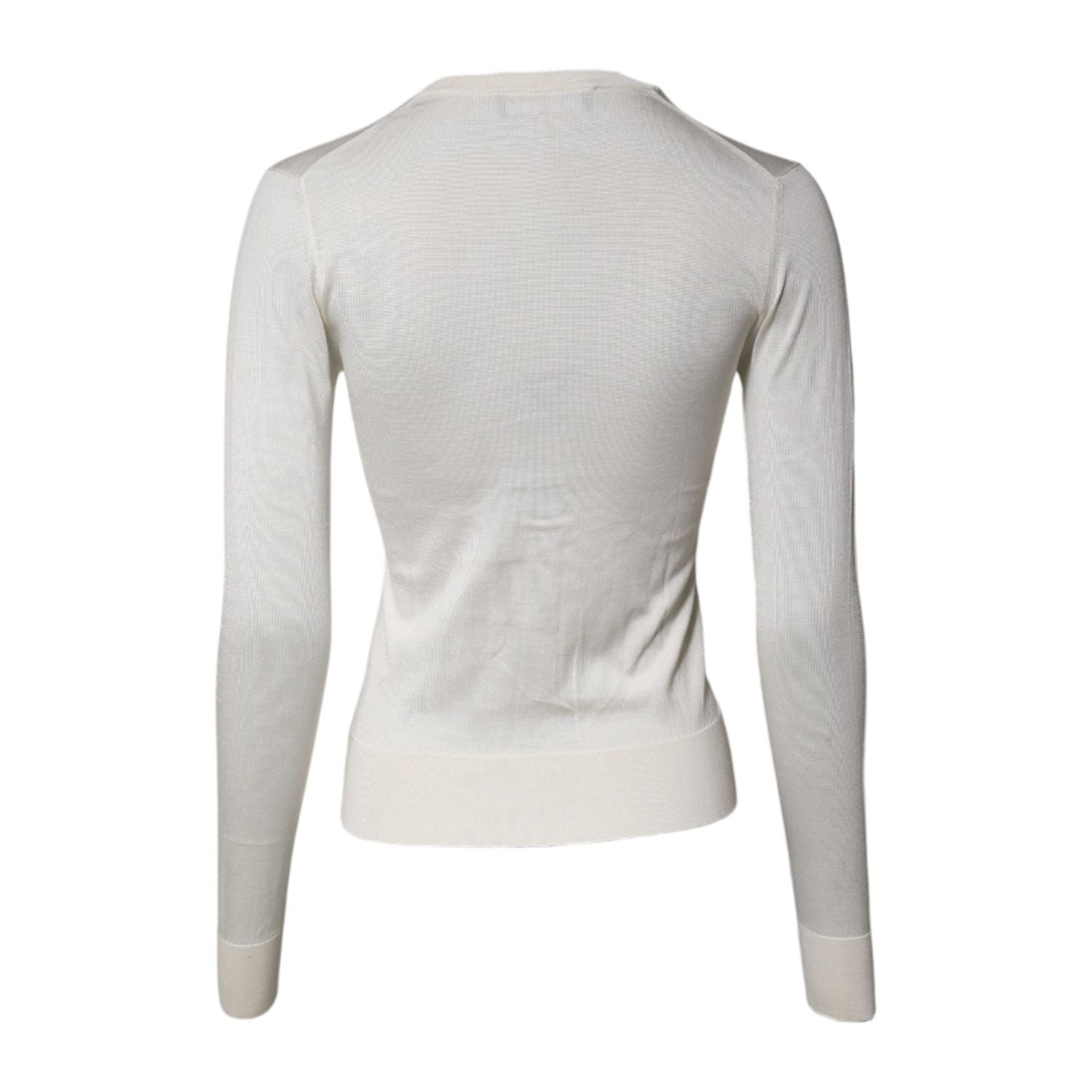 Dolce & Gabbana Cream Floral Silk Embellished Cardigan Sweater