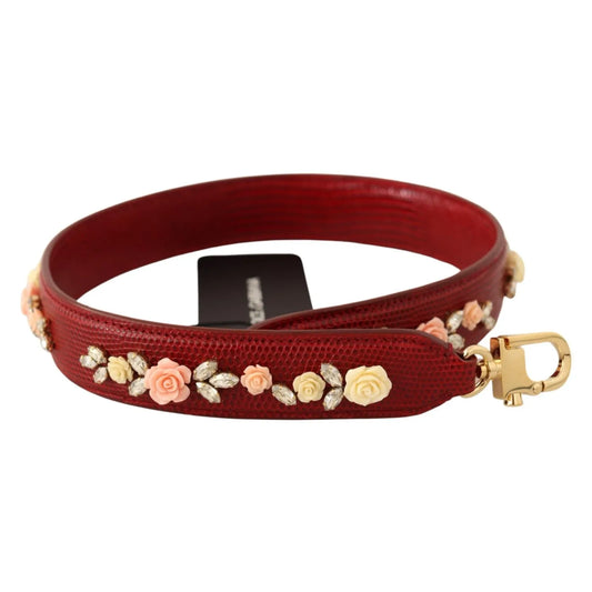 Dolce & Gabbana Floral Crystals Exotic Shoulder Strap Bag Accessory