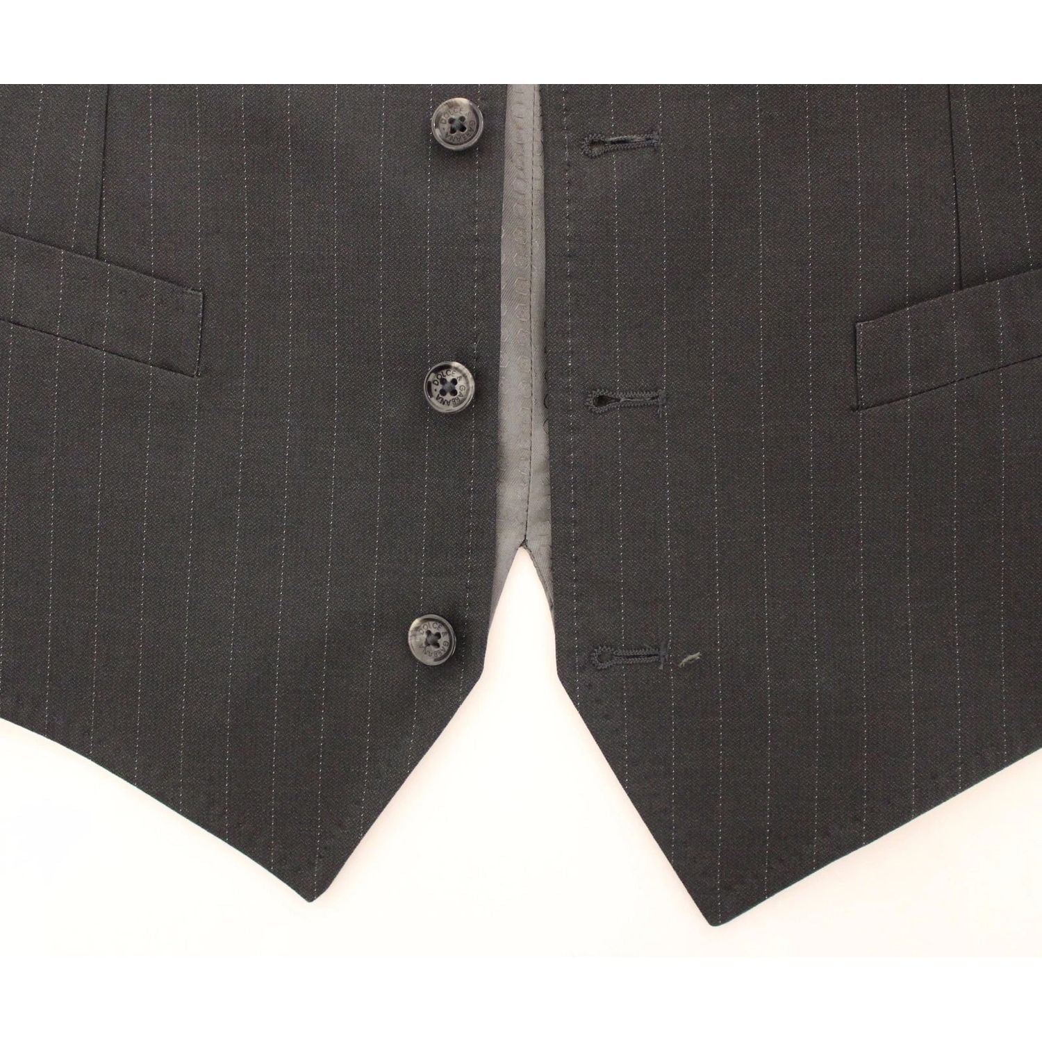 Dolce & Gabbana Gray Striped Formal Dress Gilet Vest