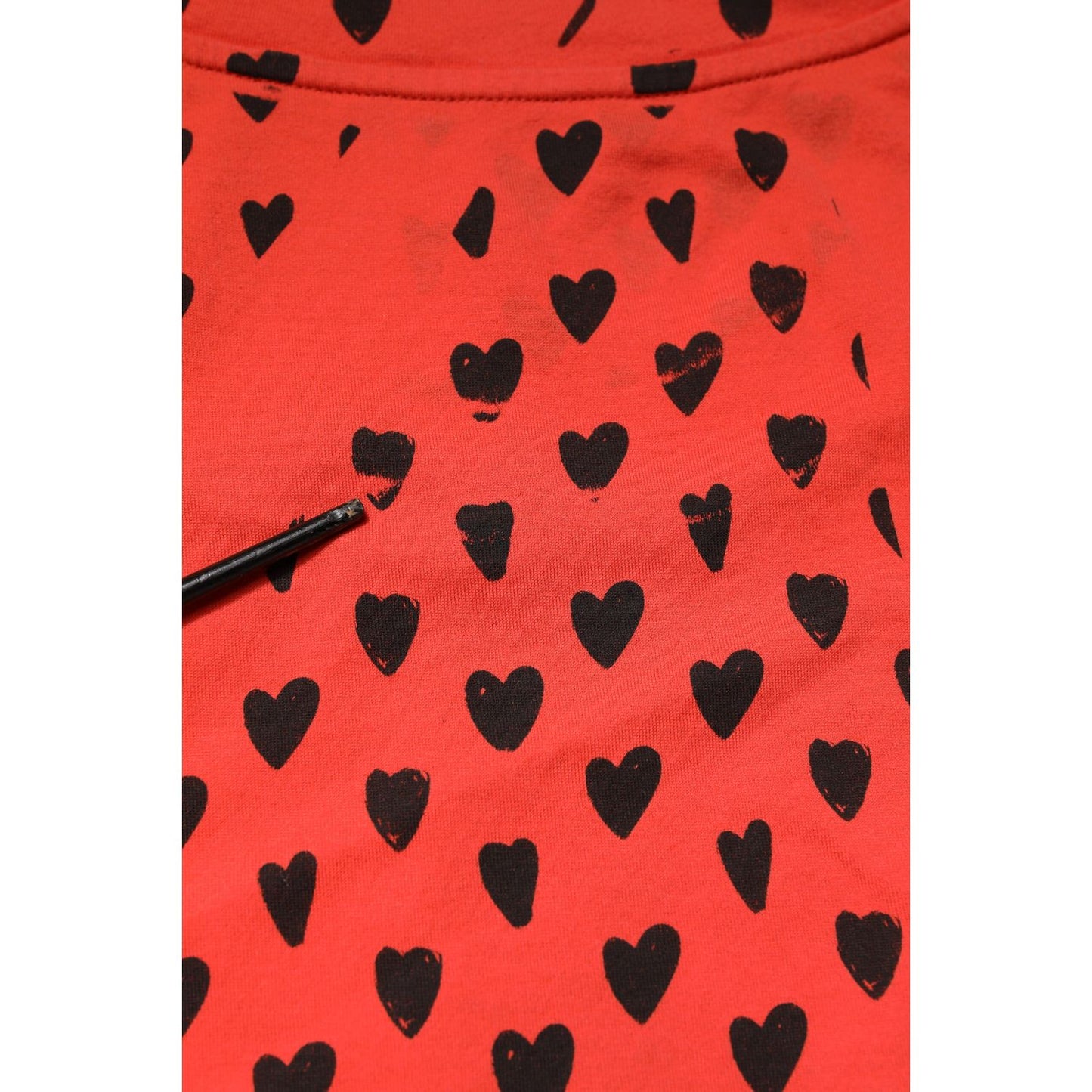 Dolce & Gabbana Red Cotton Sleeveless DG Heart Logo T-shirt