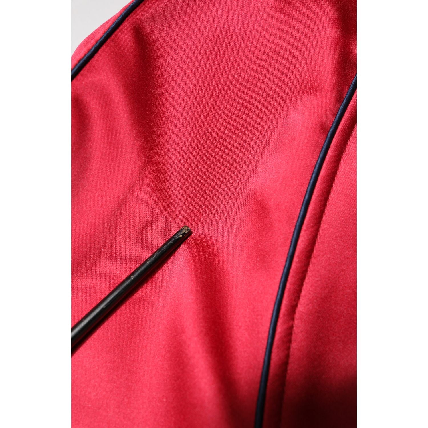 Dolce & Gabbana Red Floral Patch Full Zip Men Bomber Jacket