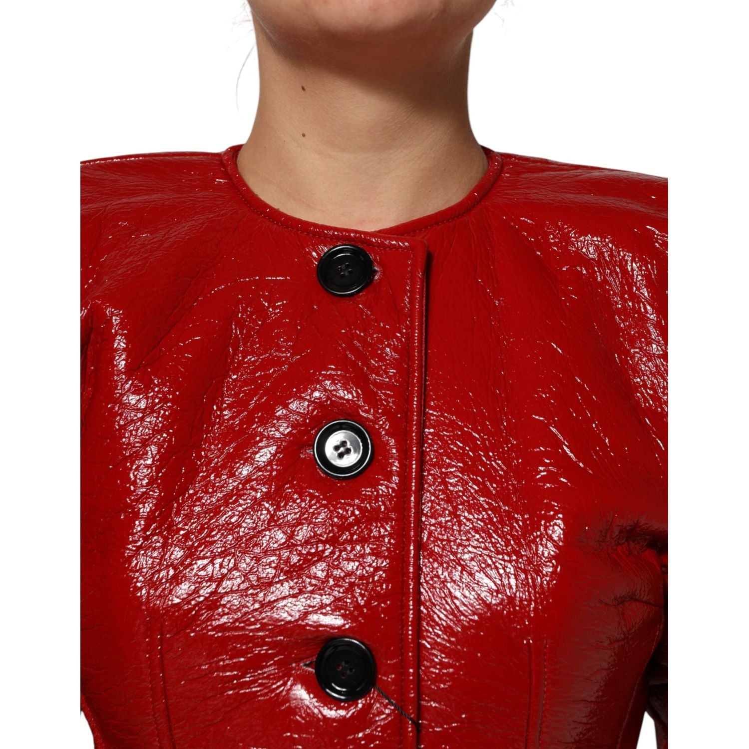 Dolce & Gabbana Red Wool Single Breasted Trench Coat Jacket
