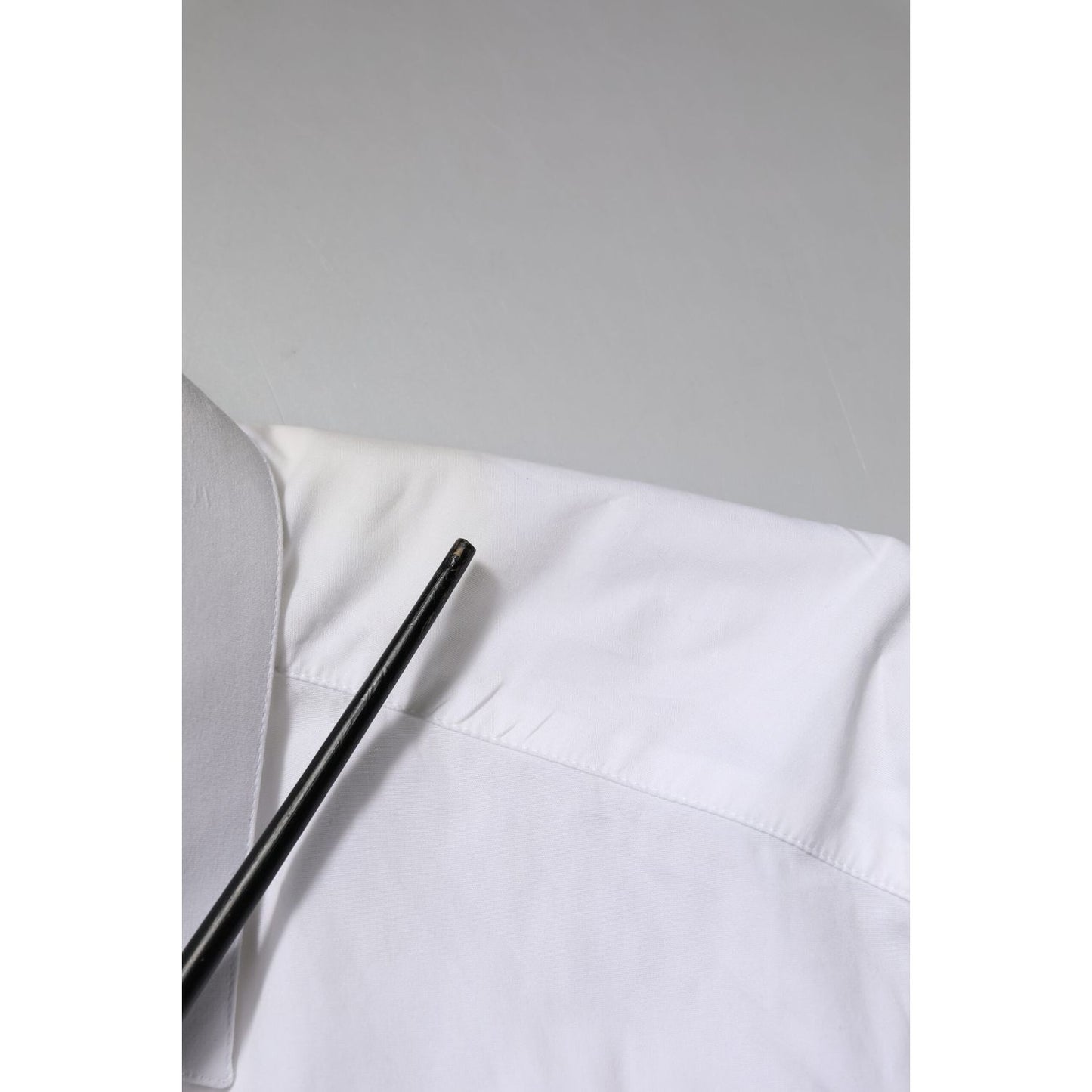 Dolce & Gabbana White Cotton GOLD Long Sleeves Dress Shirt