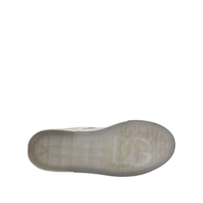 Dolce & Gabbana White Low Top DG Embossed Men Sneakers Shoes