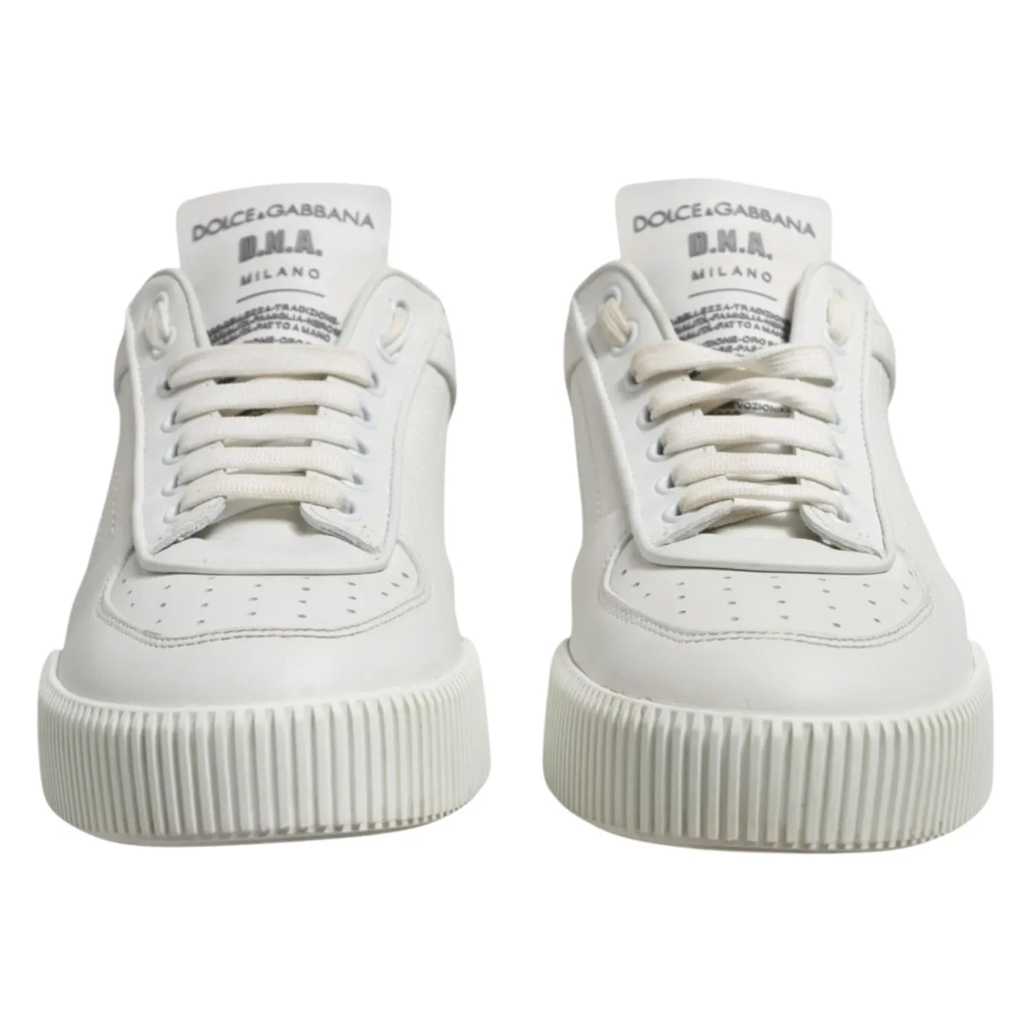 Dolce & Gabbana White Miami Leather Low Top Men Sneakers Shoes