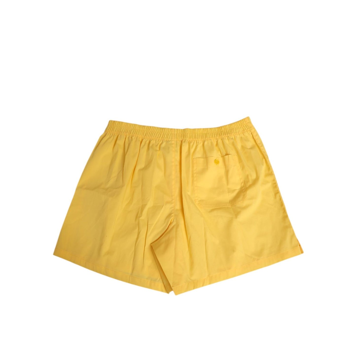 Dolce & Gabbana Yellow Cotton Elastic Waistband Short Swimwear
