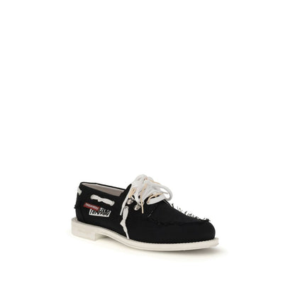 Dsquared² Black Cotton Slip-On Loafers Dsquared²