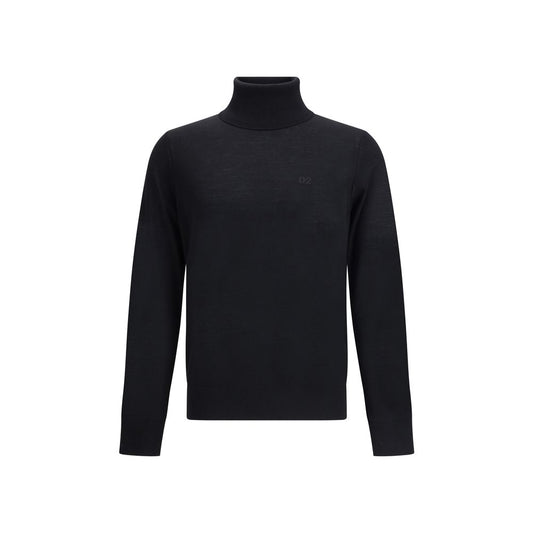 Dsquared² Black Fleece Wool Turtleneck Dsquared²