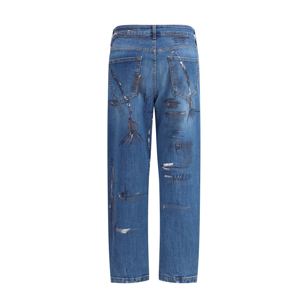 Ella Blue Cotton Slim Fit Jeans