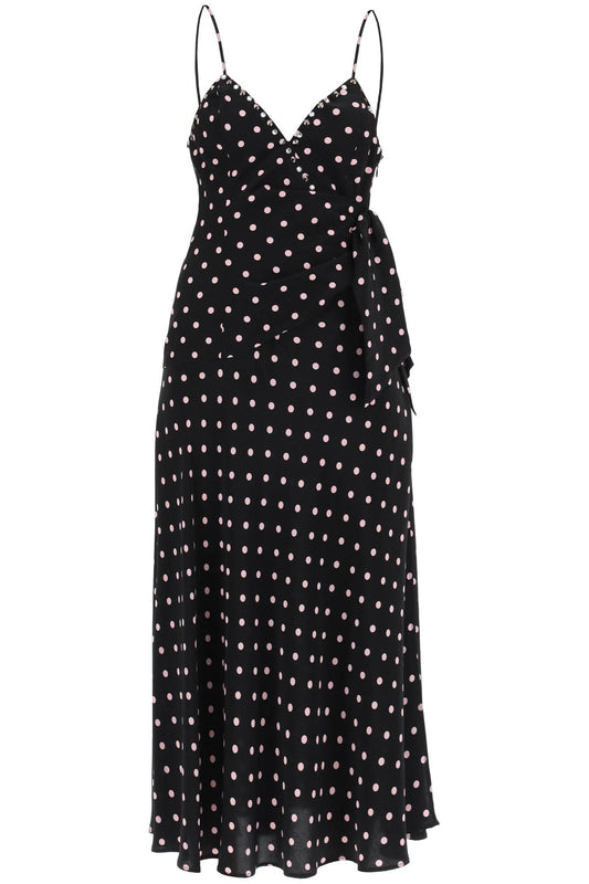 Alessandra Rich polka dot slip dress with studs and rhinestones