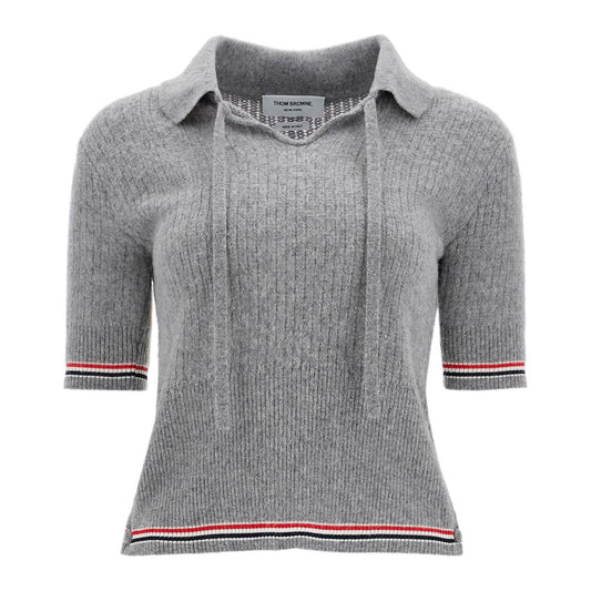 Thom Browne short-sleeved merino wool polo