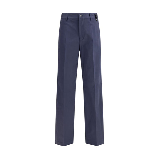 Fendi Blue Cotton Casual Pants