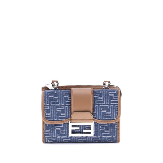 Fendi Blue Cotton Shoulder Bag