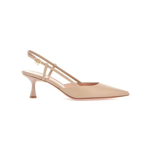 Gianvito Rossi sandy calfskin pumps with open-back and hook-and-loop closure Pumps Gianvito Rossi