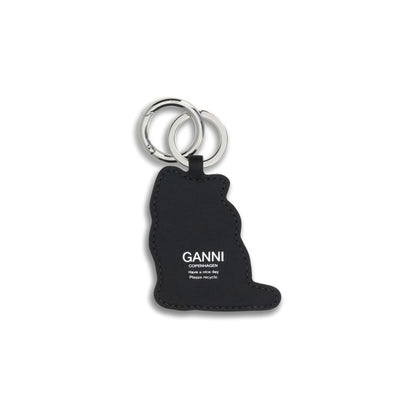 Ganni Blue Recycled Leather Keychain Ganni