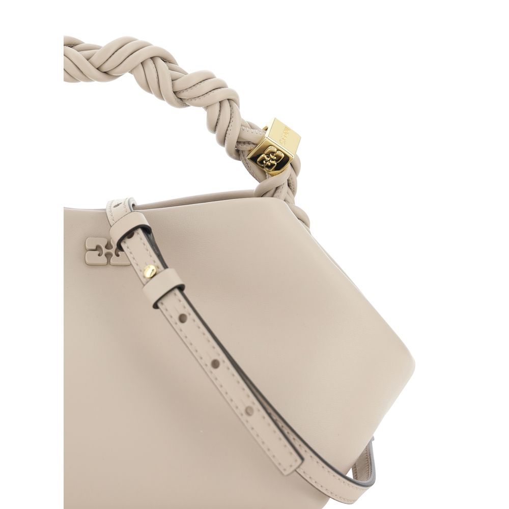 Ganni White Calf Leather Bos Taurus Handbag Ganni