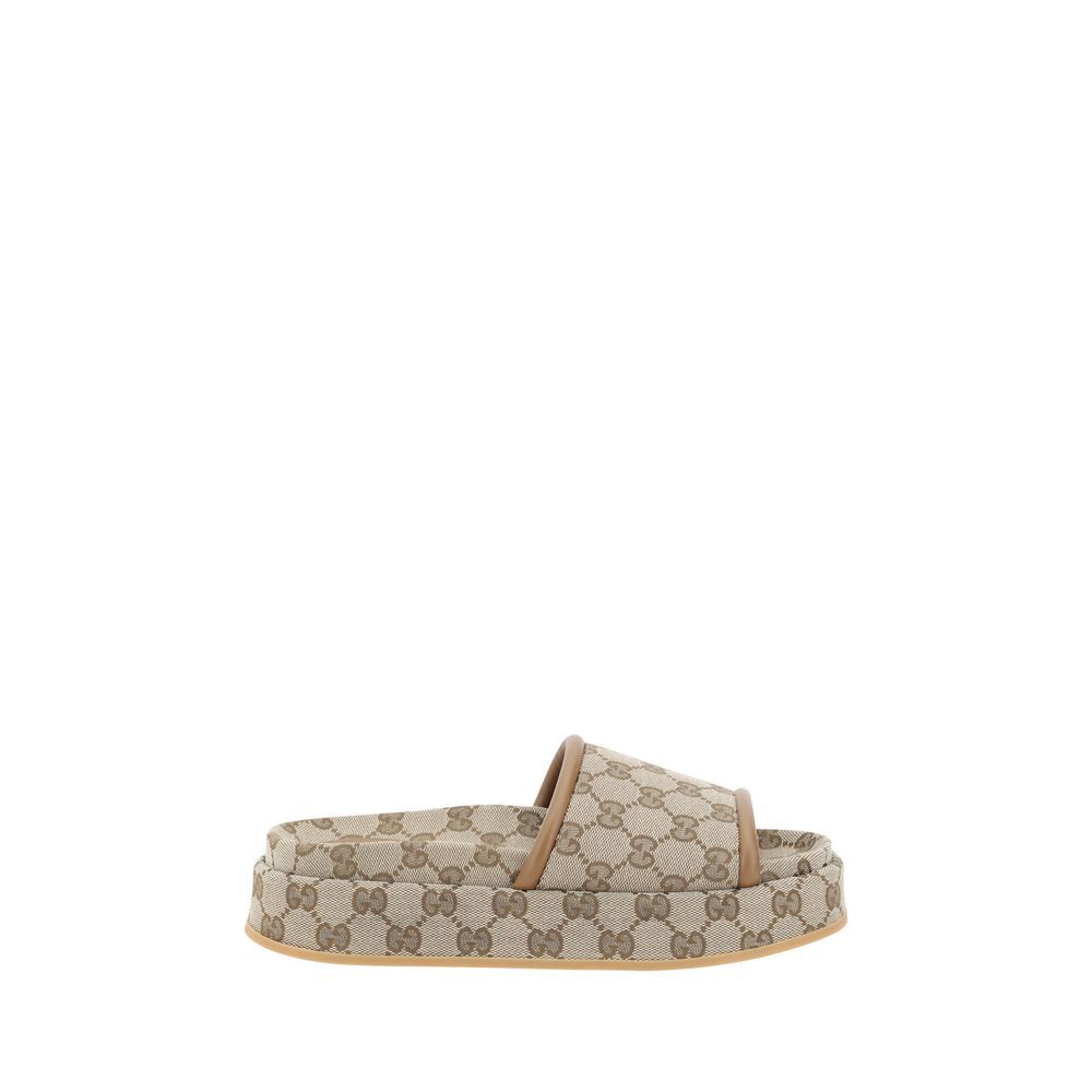 Gucci Beige Polyamide Flat Sandals