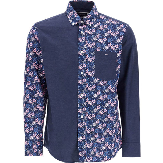 EDEN PARK blue floral long sleeve cotton regular fit shirt Shirts EDEN PARK Dark Slate Gray