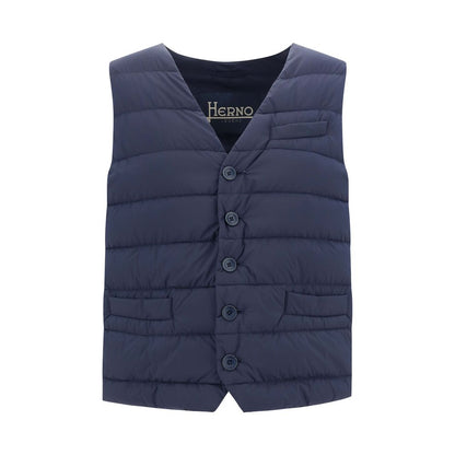 Herno Blue Polyamide Sleveless Jacket Herno