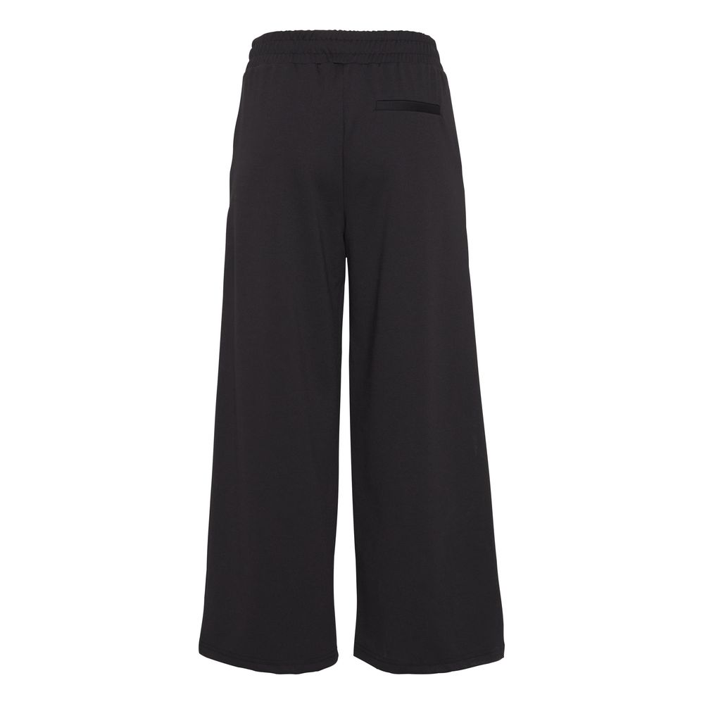 ICHI Black Recycled Polyester Flared Pants ICHI