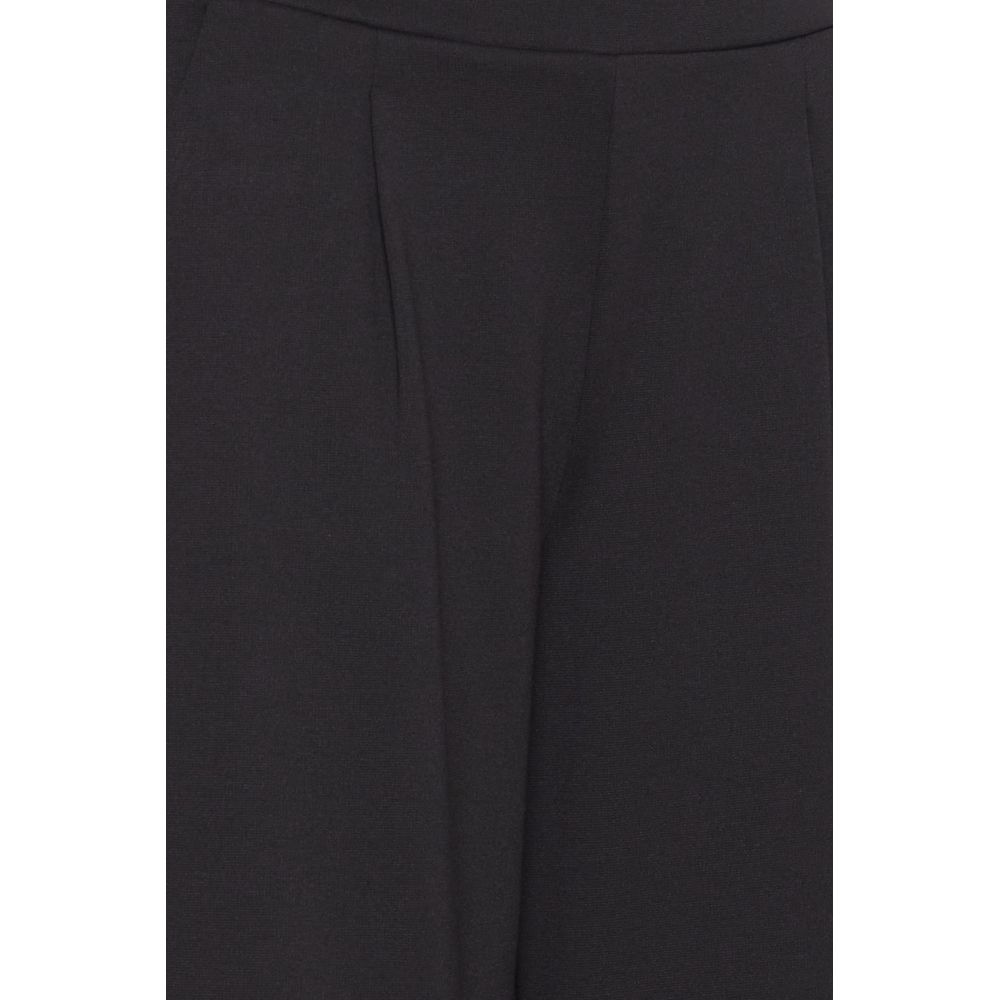 ICHI Black Recycled Polyester Flared Pants ICHI