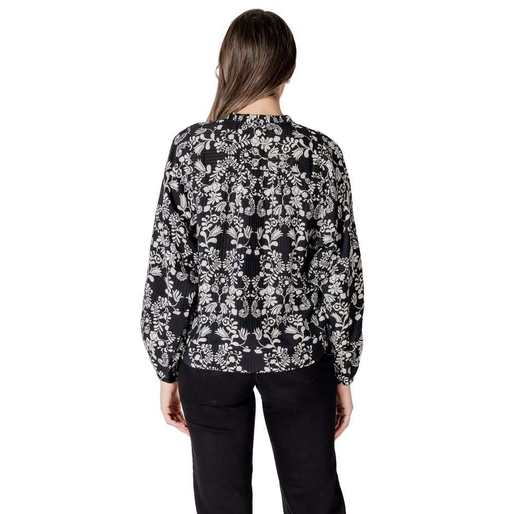 ICHI Black Viscose Blouse ICHI