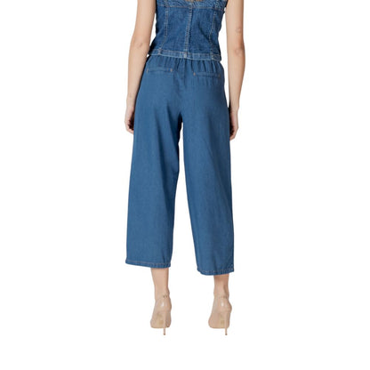 ICHI Blue Cotton Cropped Jeans ICHI