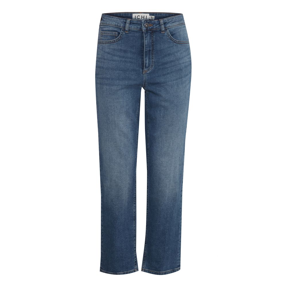 ICHI Blue Cotton Mom Jeans ICHI