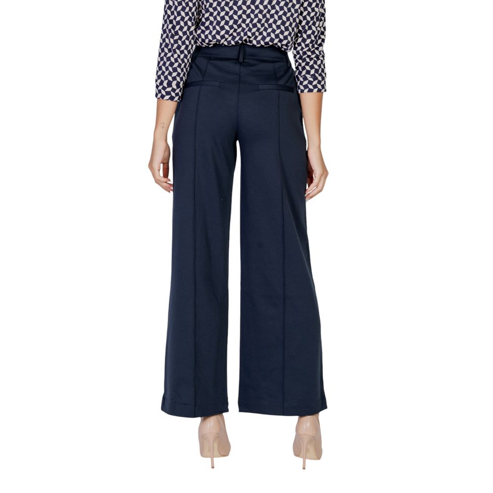 ICHI Blue Polyester Casual Pants ICHI