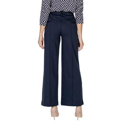 ICHI Blue Polyester Casual Pants ICHI