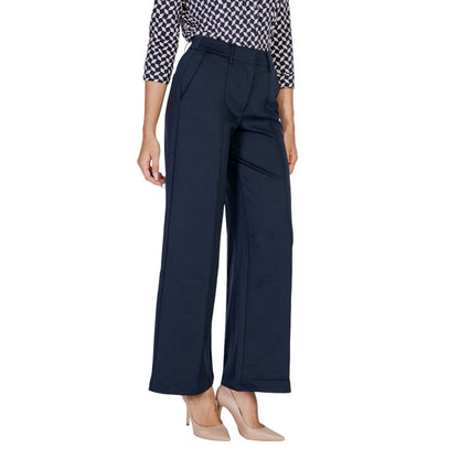ICHI Blue Polyester Casual Pants ICHI