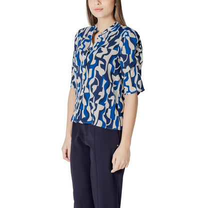 ICHI Blue Viscose Blouse ICHI